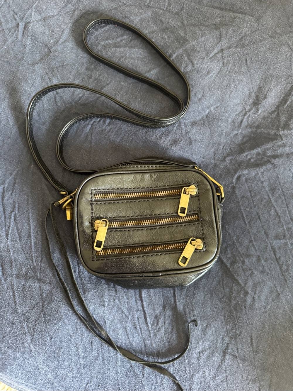 Rebecca Minkoff small leather cross-body bag wit zips